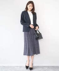 F1DGD33230 MK MICHEL KLEIN(小さいサイズ)(メゾン ドゥ サンク) 【小さいサイズ】ドライタッチストレッチ カラーレスジャケット/イージーケア/洗濯機で洗える グレージュ