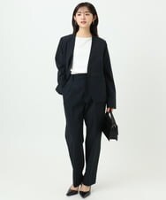 F1DGD33230 MK MICHEL KLEIN(小さいサイズ)(メゾン ドゥ サンク) 【小さいサイズ】ドライタッチストレッチ カラーレスジャケット/イージーケア/洗濯機で洗える グレージュ