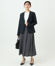 F1DGD33230 MK MICHEL KLEIN(小さいサイズ)(メゾン ドゥ サンク) 【小さいサイズ】ドライタッチストレッチ カラーレスジャケット/イージーケア/洗濯機で洗える グレージュ