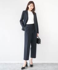 F1DGD33230 MK MICHEL KLEIN(小さいサイズ)(メゾン ドゥ サンク) 【小さいサイズ】ドライタッチストレッチ カラーレスジャケット/イージーケア/洗濯機で洗える グレージュ