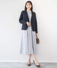 F1DGD33230 MK MICHEL KLEIN(小さいサイズ)(メゾン ドゥ サンク) 【小さいサイズ】ドライタッチストレッチ カラーレスジャケット/イージーケア/洗濯機で洗える グレージュ