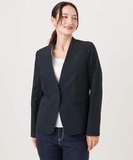 F1DGD33230 MK MICHEL KLEIN(小さいサイズ)(メゾン ドゥ サンク) 【小さいサイズ】ドライタッチストレッチ カラーレスジャケット/イージーケア/洗濯機で洗える グレージュ