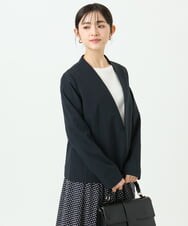F1DGD33230 MK MICHEL KLEIN(小さいサイズ)(メゾン ドゥ サンク) 【小さいサイズ】ドライタッチストレッチ カラーレスジャケット/イージーケア/洗濯機で洗える グレージュ
