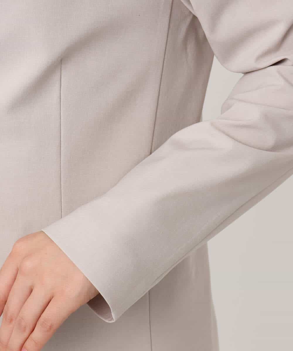 F1DGD33230 MK MICHEL KLEIN(小さいサイズ)(メゾン ドゥ サンク) 【小さいサイズ】ドライタッチストレッチ カラーレスジャケット/イージーケア/洗濯機で洗える グレージュ