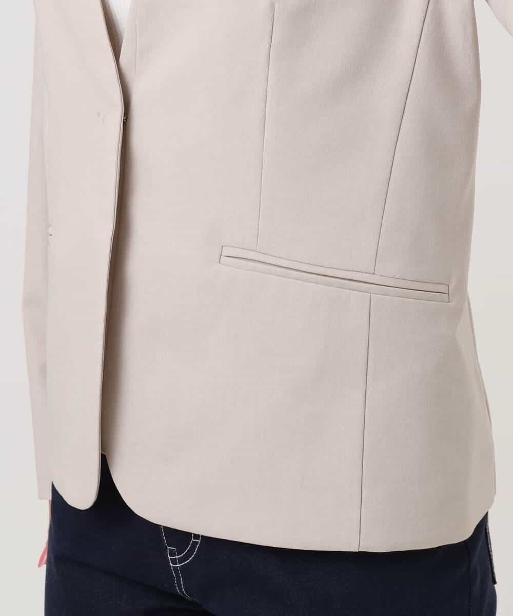 F1DGD33230 MK MICHEL KLEIN(小さいサイズ)(メゾン ドゥ サンク) 【小さいサイズ】ドライタッチストレッチ カラーレスジャケット/イージーケア/洗濯機で洗える グレージュ