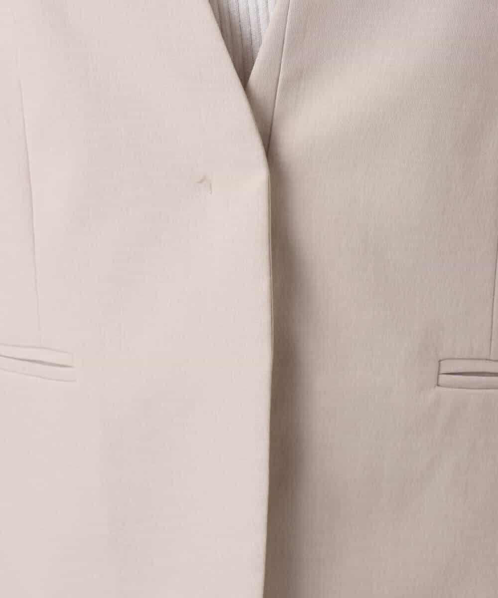 F1DGD33230 MK MICHEL KLEIN(小さいサイズ)(メゾン ドゥ サンク) 【小さいサイズ】ドライタッチストレッチ カラーレスジャケット/イージーケア/洗濯機で洗える グレージュ