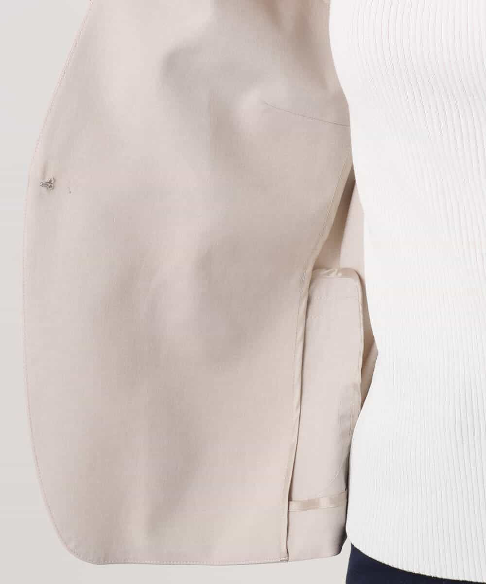 F1DGD33230 MK MICHEL KLEIN(小さいサイズ)(メゾン ドゥ サンク) 【小さいサイズ】ドライタッチストレッチ カラーレスジャケット/イージーケア/洗濯機で洗える グレージュ