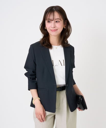 F1DGD34230 MK MICHEL KLEIN(小さいサイズ) 【小さいサイズ】ドライタッチストレッチ テーラードジャケット/イージーケア/洗濯機で洗える