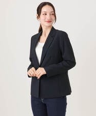 F1DGD34230 MK MICHEL KLEIN(小さいサイズ)(メゾン ドゥ サンク) 【小さいサイズ】ドライタッチストレッチ テーラードジャケット/イージーケア/洗濯機で洗える グレージュ