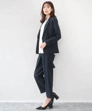 F1DGD34230 MK MICHEL KLEIN(小さいサイズ)(メゾン ドゥ サンク) 【小さいサイズ】ドライタッチストレッチ テーラードジャケット/イージーケア/洗濯機で洗える グレージュ