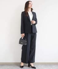 F1DGD34230 MK MICHEL KLEIN(小さいサイズ)(メゾン ドゥ サンク) 【小さいサイズ】ドライタッチストレッチ テーラードジャケット/イージーケア/洗濯機で洗える グレージュ