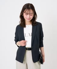 F1DGD34230 MK MICHEL KLEIN(小さいサイズ)(メゾン ドゥ サンク) 【小さいサイズ】ドライタッチストレッチ テーラードジャケット/イージーケア/洗濯機で洗える グレージュ