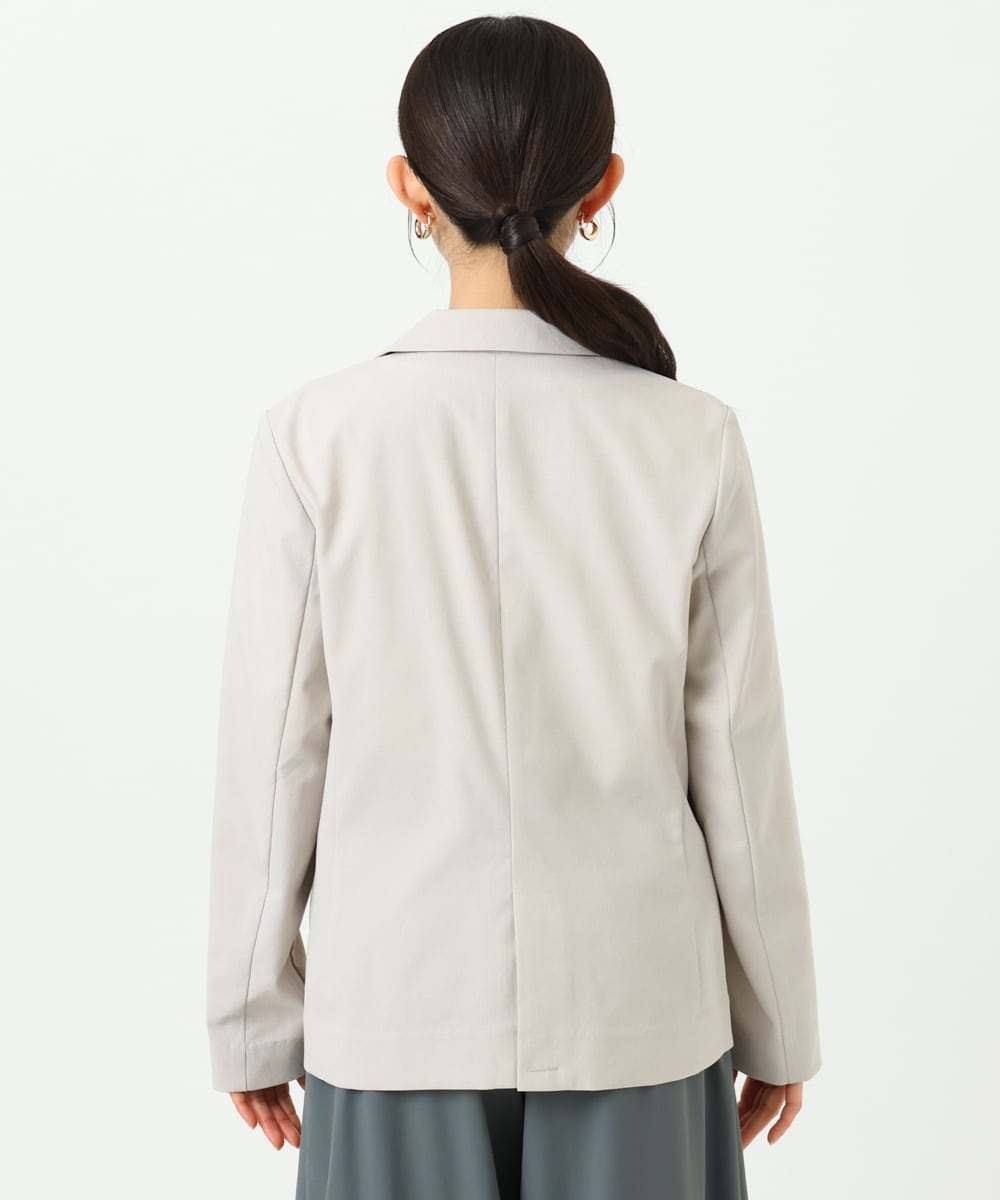 F1DGD34230 MK MICHEL KLEIN(小さいサイズ)(メゾン ドゥ サンク) 【小さいサイズ】ドライタッチストレッチ テーラードジャケット/イージーケア/洗濯機で洗える グレージュ