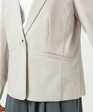 F1DGD34230 MK MICHEL KLEIN(小さいサイズ)(メゾン ドゥ サンク) 【小さいサイズ】ドライタッチストレッチ テーラードジャケット/イージーケア/洗濯機で洗える グレージュ