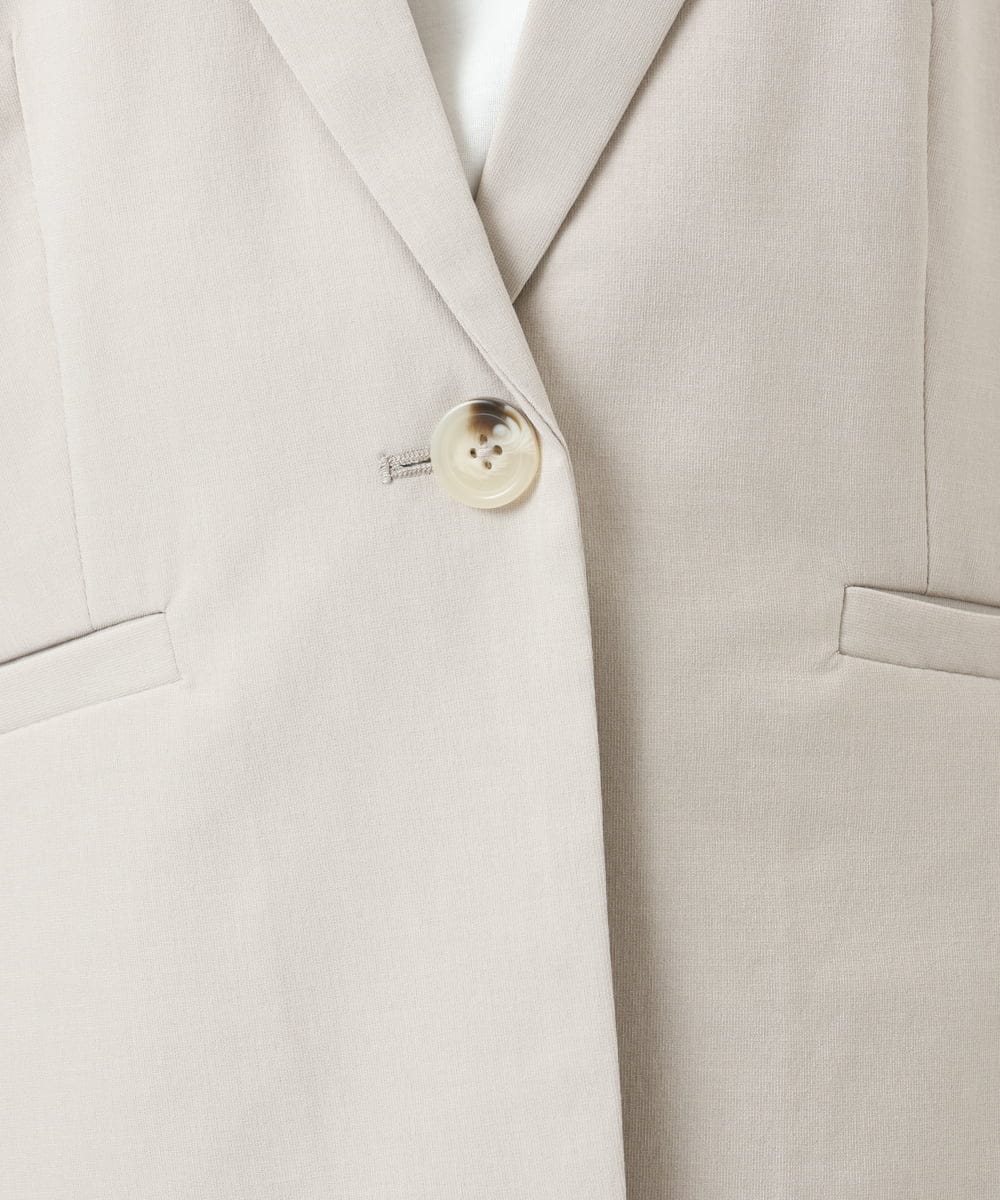 F1DGD34230 MK MICHEL KLEIN(小さいサイズ)(メゾン ドゥ サンク) 【小さいサイズ】ドライタッチストレッチ テーラードジャケット/イージーケア/洗濯機で洗える グレージュ