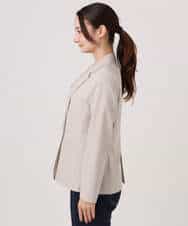 F1DGD34230 MK MICHEL KLEIN(小さいサイズ)(メゾン ドゥ サンク) 【小さいサイズ】ドライタッチストレッチ テーラードジャケット/イージーケア/洗濯機で洗える グレージュ