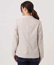 F1DGD34230 MK MICHEL KLEIN(小さいサイズ)(メゾン ドゥ サンク) 【小さいサイズ】ドライタッチストレッチ テーラードジャケット/イージーケア/洗濯機で洗える グレージュ