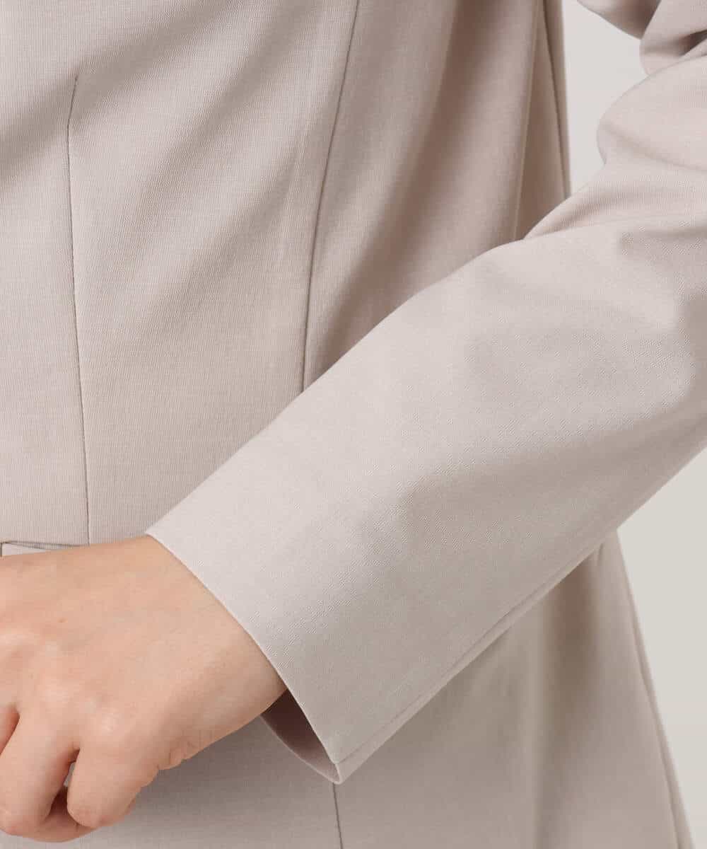 F1DGD34230 MK MICHEL KLEIN(小さいサイズ)(メゾン ドゥ サンク) 【小さいサイズ】ドライタッチストレッチ テーラードジャケット/イージーケア/洗濯機で洗える グレージュ