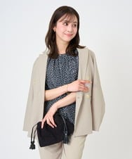 F1DGD46240 MK MICHEL KLEIN(小さいサイズ)(メゾン ドゥ サンク) 【小さいサイズ】バイオヴィンテージツイル ダブルブレストジャケット/接触冷感/UVカット/速乾/洗える グレージュ
