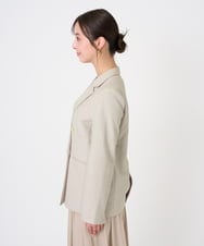 F1DGD46240 MK MICHEL KLEIN(小さいサイズ)(メゾン ドゥ サンク) 【小さいサイズ】バイオヴィンテージツイル ダブルブレストジャケット/接触冷感/UVカット/速乾/洗える グレージュ