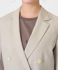 F1DGD46240 MK MICHEL KLEIN(小さいサイズ)(メゾン ドゥ サンク) 【小さいサイズ】バイオヴィンテージツイル ダブルブレストジャケット/接触冷感/UVカット/速乾/洗える グレージュ