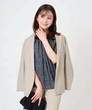 F1DGD46240 MK MICHEL KLEIN(小さいサイズ)(メゾン ドゥ サンク) 【小さいサイズ】バイオヴィンテージツイル ダブルブレストジャケット/接触冷感/UVカット/速乾/洗える グレージュ