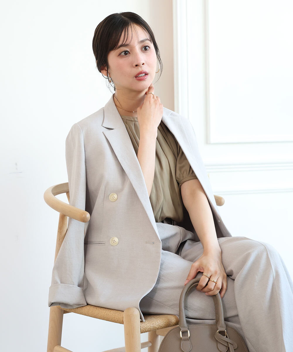 その他アウター バイオツイルリボン付きジレ