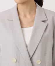 F1DGD46240 MK MICHEL KLEIN(小さいサイズ)(メゾン ドゥ サンク) 【小さいサイズ】バイオヴィンテージツイル ダブルブレストジャケット/接触冷感/UVカット/速乾/洗える グレージュ