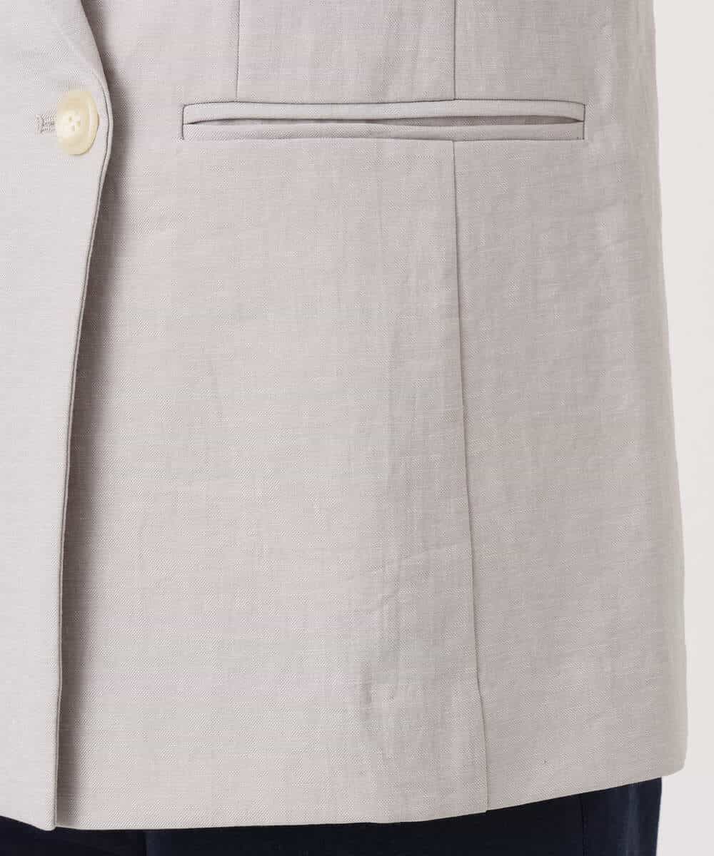 F1DGD46240 MK MICHEL KLEIN(小さいサイズ)(メゾン ドゥ サンク) 【小さいサイズ】バイオヴィンテージツイル ダブルブレストジャケット/接触冷感/UVカット/速乾/洗える グレージュ