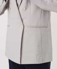 F1DGD46240 MK MICHEL KLEIN(小さいサイズ)(メゾン ドゥ サンク) 【小さいサイズ】バイオヴィンテージツイル ダブルブレストジャケット/接触冷感/UVカット/速乾/洗える グレージュ