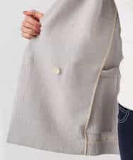 F1DGD46240 MK MICHEL KLEIN(小さいサイズ)(メゾン ドゥ サンク) 【小さいサイズ】バイオヴィンテージツイル ダブルブレストジャケット/接触冷感/UVカット/速乾/洗える グレージュ