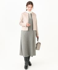 F1EAA54230 MK MICHEL KLEIN(小さいサイズ)(メゾン ドゥ サンク) 【小さいサイズ】ラメチェックジャンパースカート/前後2way/洗える ライトグレー