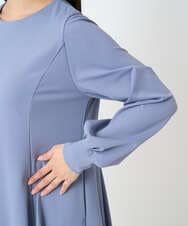 F1EAD40200 MK MICHEL KLEIN(小さいサイズ)(メゾン ドゥ サンク) 【小さいサイズ】ツイルジャージーワンピース/洗える グレイッシュブルー