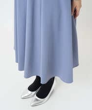 F1EAD40200 MK MICHEL KLEIN(小さいサイズ)(メゾン ドゥ サンク) 【小さいサイズ】ツイルジャージーワンピース/洗える グレイッシュブルー