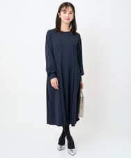 F1EAD40200 MK MICHEL KLEIN(小さいサイズ)(メゾン ドゥ サンク) 【小さいサイズ】ツイルジャージーワンピース/洗える グレイッシュブルー