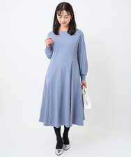 F1EAD40200 MK MICHEL KLEIN(小さいサイズ)(メゾン ドゥ サンク) 【小さいサイズ】ツイルジャージーワンピース/洗える グレイッシュブルー