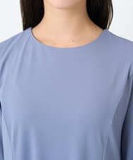 F1EAD40200 MK MICHEL KLEIN(小さいサイズ)(メゾン ドゥ サンク) 【小さいサイズ】ツイルジャージーワンピース/洗える グレイッシュブルー