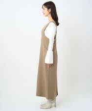 F1EAD41200 MK MICHEL KLEIN(小さいサイズ)(メゾン ドゥ サンク) 【小さいサイズ】ウールライクVネックジャンパースカート/洗える ベージュ