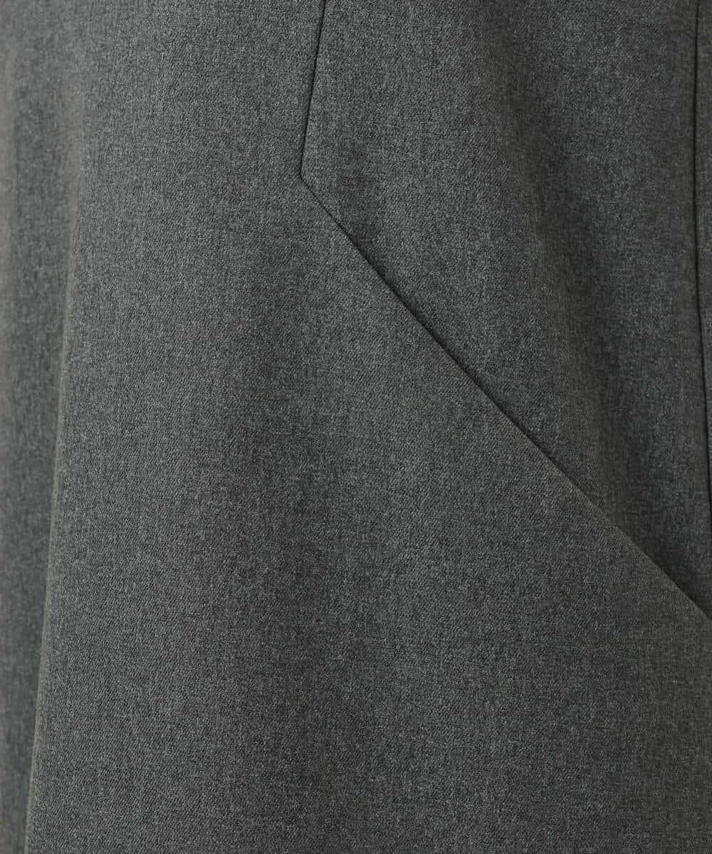 F1EAD41200 MK MICHEL KLEIN(小さいサイズ)(メゾン ドゥ サンク) 【小さいサイズ】ウールライクVネックジャンパースカート/洗える ダークグレー