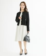F1EAV48210 MK MICHEL KLEIN(小さいサイズ)(メゾン ドゥ サンク) 【小さいサイズ】ダブルクロスウエストタックワンピース/洗える ネイビー