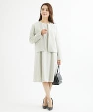 F1EAV48210 MK MICHEL KLEIN(小さいサイズ)(メゾン ドゥ サンク) 【小さいサイズ】ダブルクロスウエストタックワンピース/洗える ネイビー