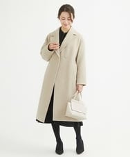 F1EAV58230 MK MICHEL KLEIN(小さいサイズ)(メゾン ドゥ サンク) 【小さいサイズ】サイドタックツイルワンピース/洗える ベージュ