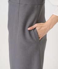 F1EBD51230 MK MICHEL KLEIN(小さいサイズ)(メゾン ドゥ サンク) 【小さいサイズ】ウールライク Vネックジャンパースカート/洗える グレー