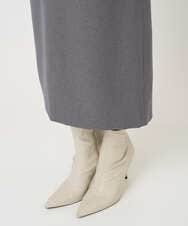 F1EBD51230 MK MICHEL KLEIN(小さいサイズ)(メゾン ドゥ サンク) 【小さいサイズ】ウールライク Vネックジャンパースカート/洗える グレー