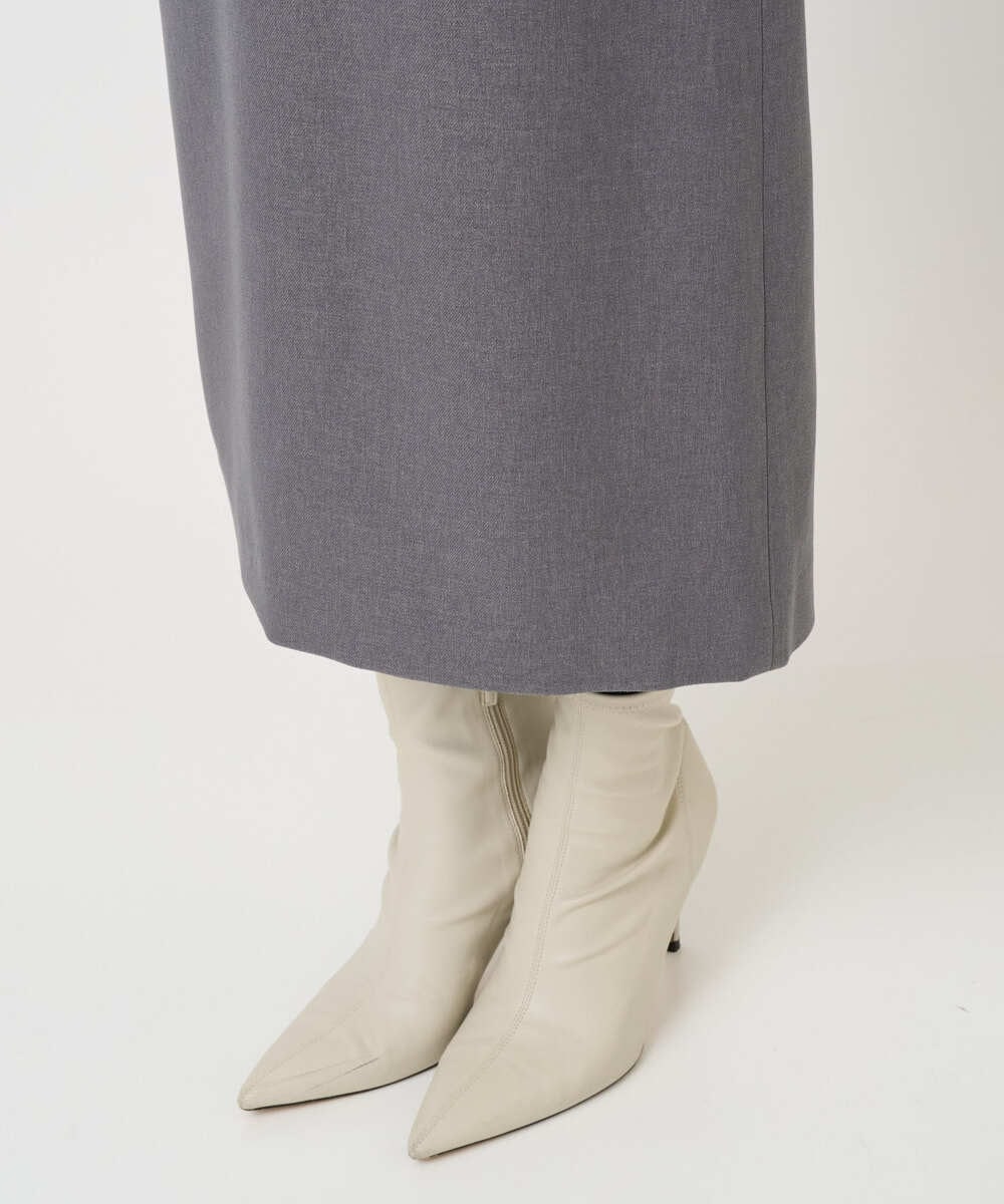 F1EBD51230 MK MICHEL KLEIN(小さいサイズ)(メゾン ドゥ サンク) 【小さいサイズ】ウールライク Vネックジャンパースカート/洗える グレー