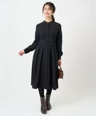 F1EBD57230 MK MICHEL KLEIN(小さいサイズ)(メゾン ドゥ サンク) 【小さいサイズ】ウエストタックデザインワンピース/洗濯機で洗える キャメル