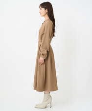 F1EBD57230 MK MICHEL KLEIN(小さいサイズ)(メゾン ドゥ サンク) 【小さいサイズ】ウエストタックデザインワンピース/洗濯機で洗える キャメル