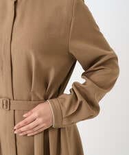 F1EBD57230 MK MICHEL KLEIN(小さいサイズ)(メゾン ドゥ サンク) 【小さいサイズ】ウエストタックデザインワンピース/洗濯機で洗える キャメル