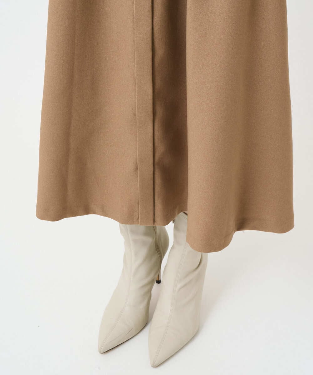 F1EBD57230 MK MICHEL KLEIN(小さいサイズ)(メゾン ドゥ サンク) 【小さいサイズ】ウエストタックデザインワンピース/洗濯機で洗える キャメル