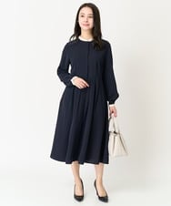 F1EFA10230 MK MICHEL KLEIN(小さいサイズ)(メゾン ドゥ サンク) 【小さいサイズ】配色デザインワンピース/洗える ベージュ